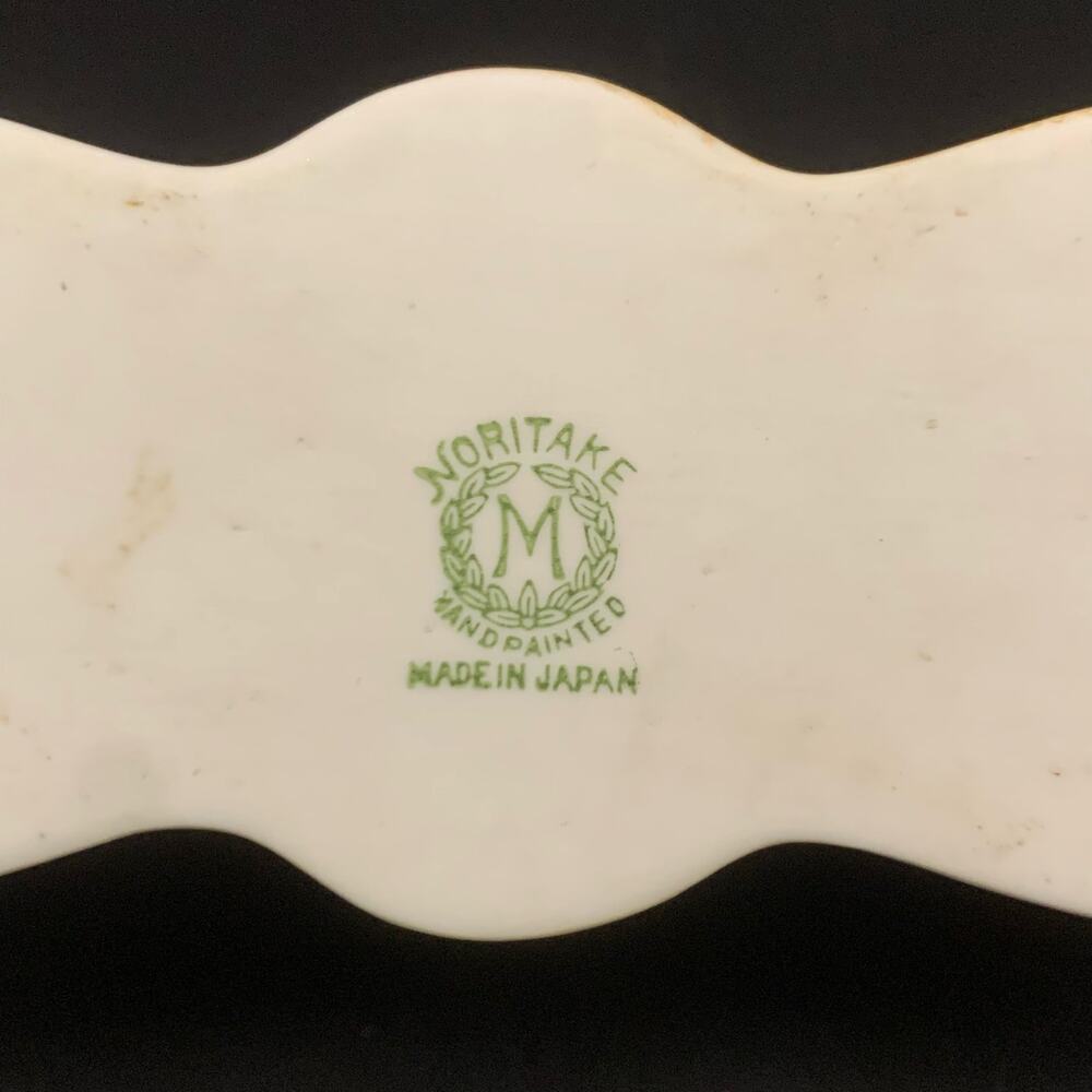 Antique 1918 Noritake Morimuru Porcelain Spoon Holder Hand Painted Landscape - Picture 7 of 16